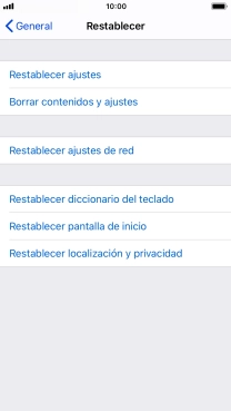 Pulsa Restablecer ajustes. Pulsa Restablecer ajustes.