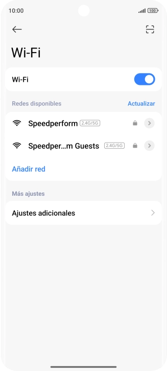 Pulsa la red deseada. Pulsa la red deseada.