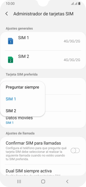 Pulsa el ajuste deseado. Pulsa el ajuste deseado.