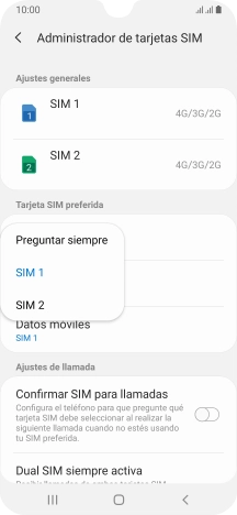 Pulsa el ajuste deseado. Pulsa el ajuste deseado.