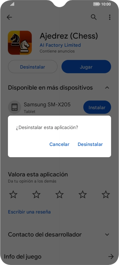 Pulsa Desinstalar.