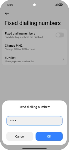 Key in your PIN2 and press OK. Key in your PIN2 and press OK.
