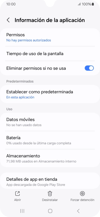 Pulsa Almacenamiento.