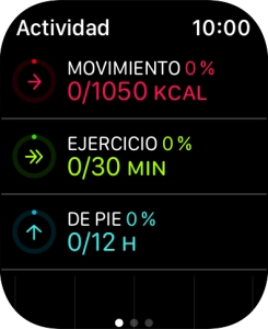 Seguir deslizando el dedo hacia arriba para ver el número de pasos, la distancia y los pisos que se ha andado. Seguir deslizando el dedo hacia arriba para ver el número de pasos, la distancia y los pisos que se ha andado.
