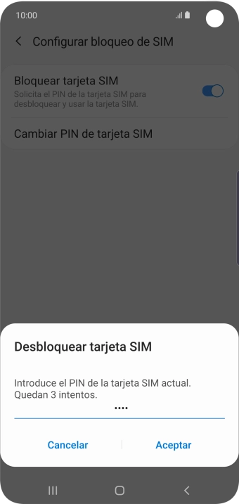 Introduce tu código PIN y pulsa Aceptar. Introduce tu código PIN y pulsa Aceptar.