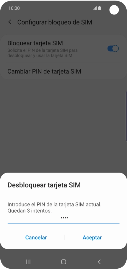 Introduce tu código PIN y pulsa Aceptar. Introduce tu código PIN y pulsa Aceptar.