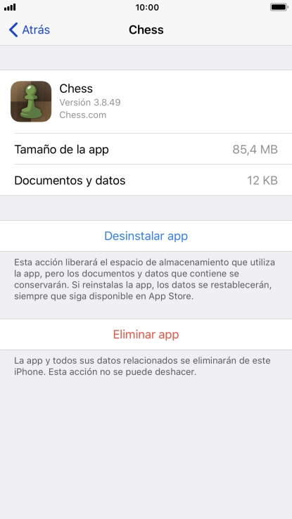 Pulsa Desinstalar app. Pulsa Desinstalar app.
