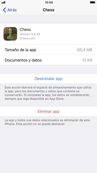 Pulsa Desinstalar app. Pulsa Desinstalar app.