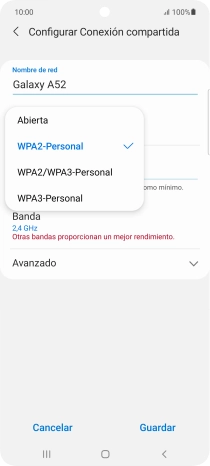 Pulsa WPA3-Personal para proteger la conexión wifi con una contraseña. Pulsa WPA3-Personal para proteger la conexión wifi con una contraseña.