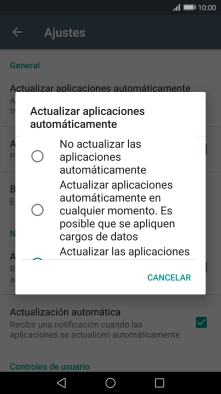 Pulsa No actualizar las aplicaciones automáticamente para desactivar la función. Pulsa No actualizar las aplicaciones automáticamente para desactivar la función.