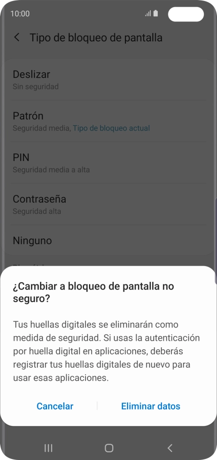 Pulsa Eliminar datos. Pulsa Eliminar datos.