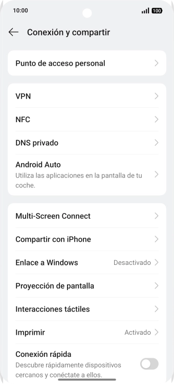 Pulsa Punto de acceso personal. Pulsa Punto de acceso personal.