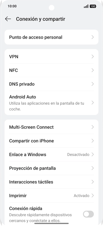 Pulsa Punto de acceso personal. Pulsa Punto de acceso personal.