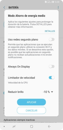 Pulsa APLICAR para activar la función. Pulsa APLICAR para activar la función.