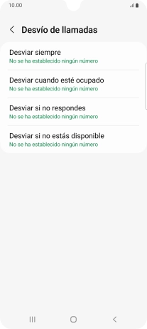 Pulsa el tipo de desvío deseado. Pulsa el tipo de desvío deseado.
