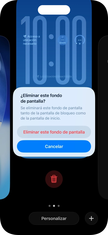 Pulsa Eliminar este fondo de pantalla. Pulsa Eliminar este fondo de pantalla.
