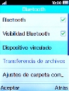 Pulsa Visibilidad Bluetooth para activar o desactivar la visibilidad por Bluetooth.