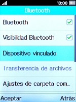 Pulsa Visibilidad Bluetooth para activar o desactivar la visibilidad por Bluetooth. Pulsa Visibilidad Bluetooth para activar o desactivar la visibilidad por Bluetooth.