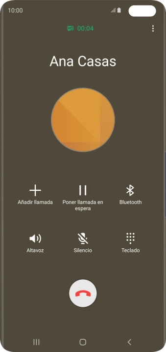 Pulsa el icono de finalizar llamada.