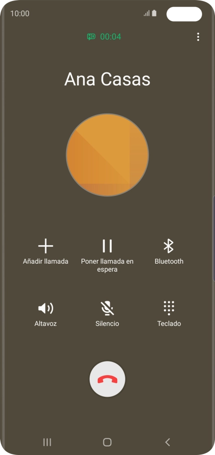 Pulsa el icono de finalizar llamada.
