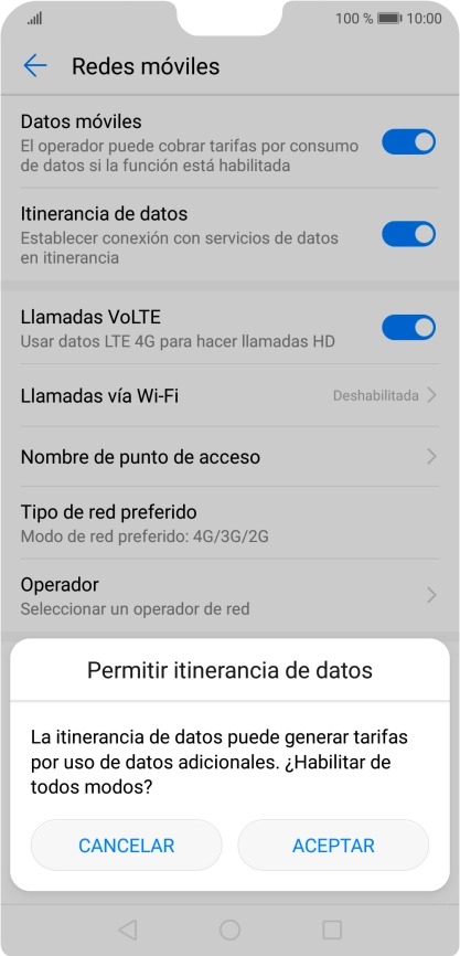 Si activas la función, pulsa ACEPTAR. Si activas la función, pulsa ACEPTAR.