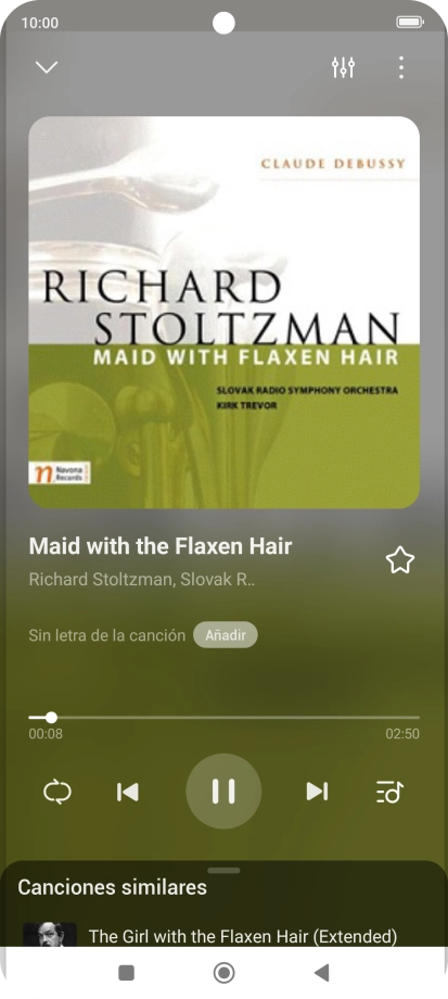 Pulsa la flecha hacia la derecha para ir al archivo de música siguiente. Pulsa la flecha hacia la derecha para ir al archivo de música siguiente.