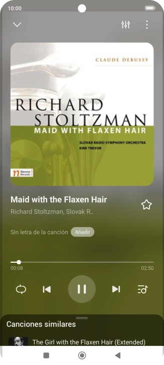 Pulsa la flecha hacia la derecha para ir al archivo de música siguiente. Pulsa la flecha hacia la derecha para ir al archivo de música siguiente.