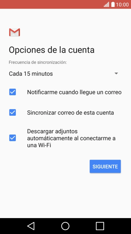 Si aparece en la pantalla esta imagen, tu cuenta de correo electrónico ha sido reconocida y configurada automáticamente. Sigue las indicaciones de la pantalla para introducir más información y terminar la configuración. Si aparece en la pantalla esta imagen, tu cuenta de correo electrónico ha sido reconocida y configurada automáticamente. Sigue las indicaciones de la pantalla para introducir más información y terminar la configuración.