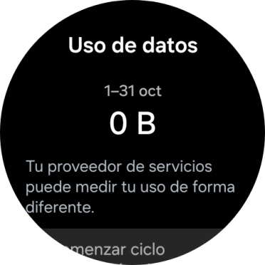 El consumo total de datos se visualiza ahora en la pantalla. El consumo total de datos se visualiza ahora en la pantalla.