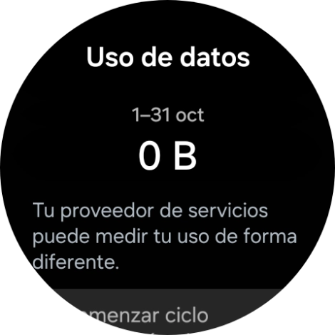 El consumo total de datos se visualiza ahora en la pantalla. El consumo total de datos se visualiza ahora en la pantalla.