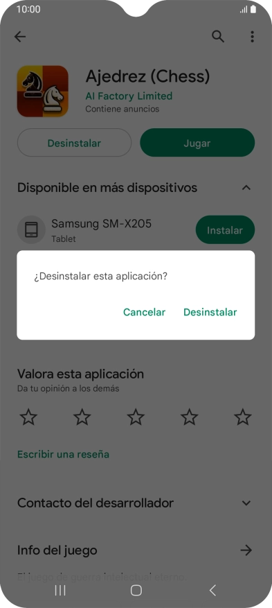 Pulsa Desinstalar.