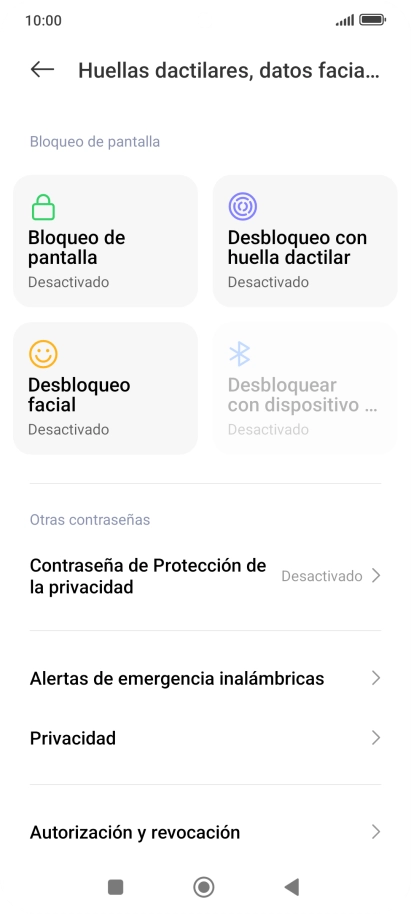 Pulsa Desbloqueo con huella dactilar. Pulsa Desbloqueo con huella dactilar.