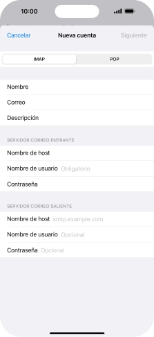 Pulsa Nombre de usuario e introduce el nombre de usuario de tu cuenta de correo electrónico. Pulsa Nombre de usuario e introduce el nombre de usuario de tu cuenta de correo electrónico.