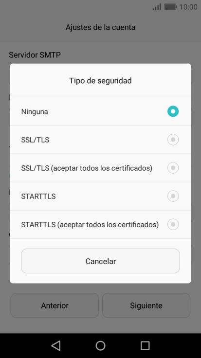 Pulsa Ninguna para desactivar la función. Pulsa Ninguna para desactivar la función.