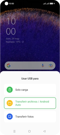 Pulsa Transferir archivos / Android Auto. Pulsa Transferir archivos / Android Auto.