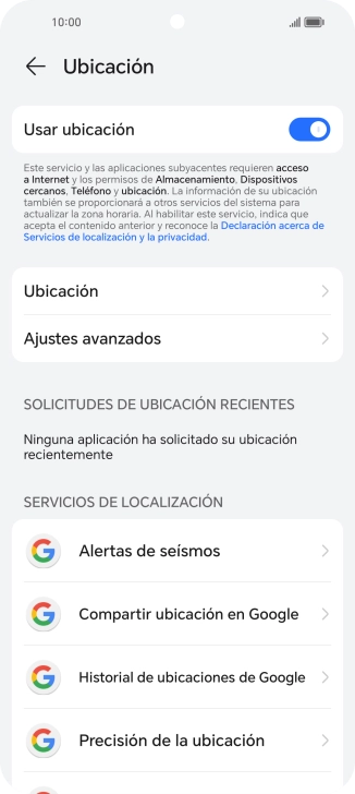 Pulsa Ubicación.