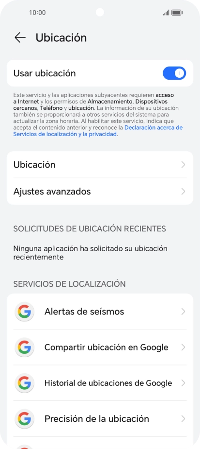 Pulsa Ubicación.