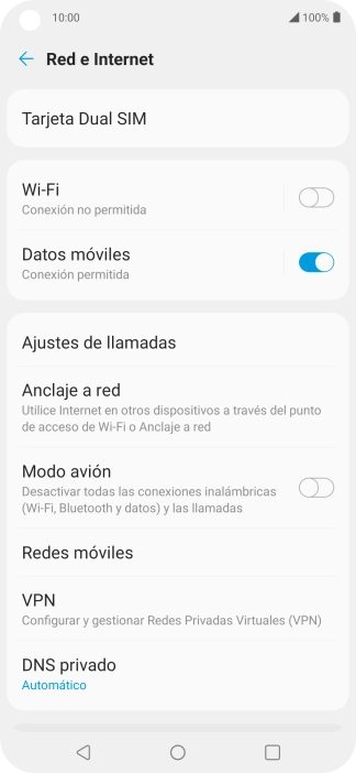 Pulsa Redes móviles.