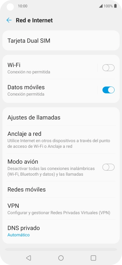 Pulsa Redes móviles.