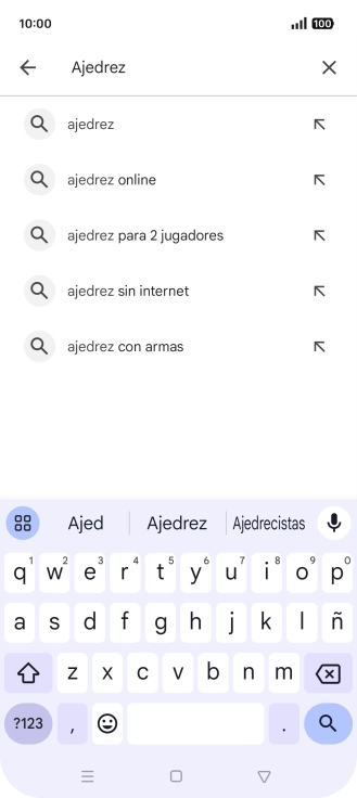 Introduce el nombre del tema o de la app y pulsa el icono de búsqueda.