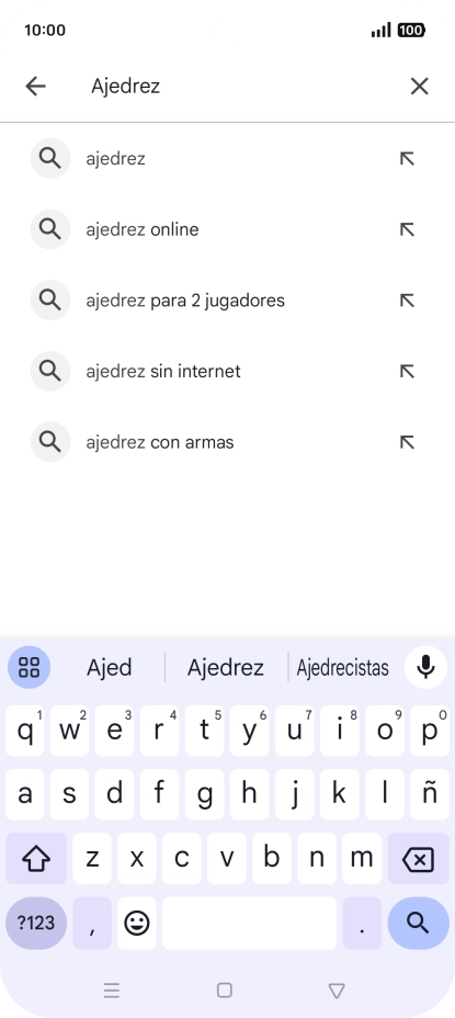 Introduce el nombre del tema o de la app y pulsa el icono de búsqueda.
