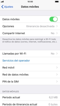 Pulsa Red de datos móviles. Pulsa Red de datos móviles.
