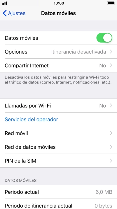 Pulsa Red de datos móviles. Pulsa Red de datos móviles.