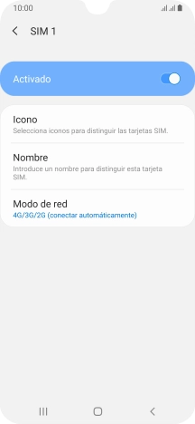 Pulsa el indicador para activar o desactivar el uso de la tarjeta SIM. Pulsa el indicador para activar o desactivar el uso de la tarjeta SIM.
