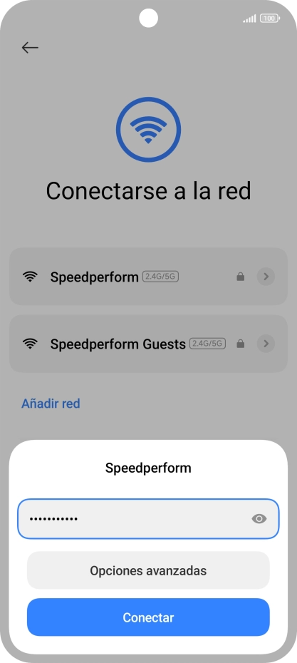 Introduce la contraseña de la red wifi y pulsa Conectar. Introduce la contraseña de la red wifi y pulsa Conectar.