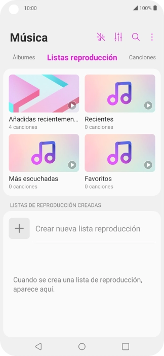 Pulsa una categoría y desplázate al archivo de música deseado. Pulsa una categoría y desplázate al archivo de música deseado.