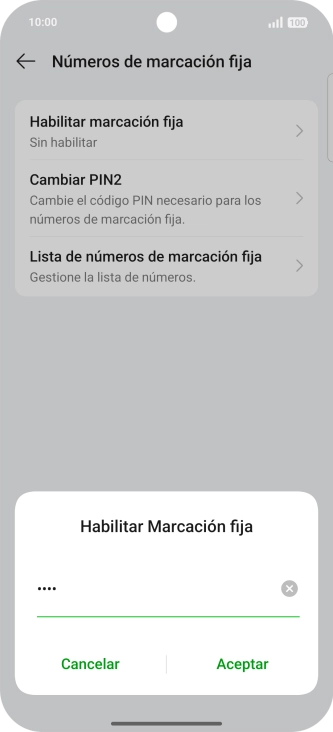 Introduce el código PIN2 y pulsa Aceptar. Introduce el código PIN2 y pulsa Aceptar.