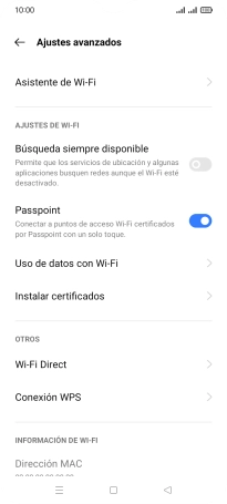 Pulsa Asistente de Wi-Fi. Pulsa Asistente de Wi-Fi.
