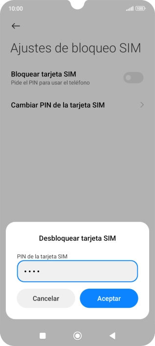 Introduce tu código PIN y pulsa Aceptar. Introduce tu código PIN y pulsa Aceptar.