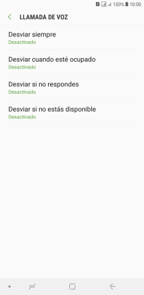Pulsa el tipo de desvío deseado.